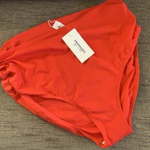 Swimsuits For All Orange high waist bikini bottoms